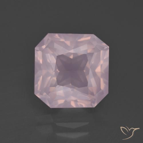 5.31ct 天然 バブルガムピンク ローズクォーツ, エメラルドカット, 透明