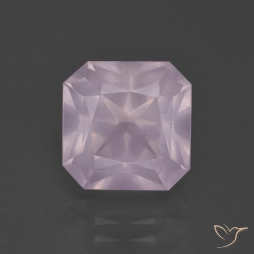 5.50ct 天然 薄いチェリーピンク ローズクォーツ, エメラルドカット, 透明