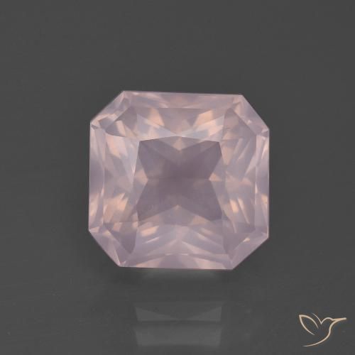 5.31ct 天然 ライトローズピンク ローズクォーツ, エメラルドカット, 透明