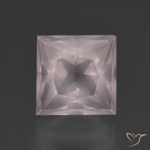 5.60ct 天然 非常に薄いピンク ローズクォーツ, 四角形, 透明
