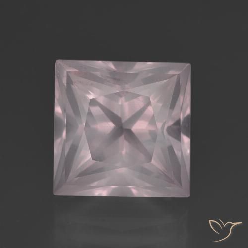 5.63ct 天然 非常に薄いピンク ローズクォーツ, 四角形, 透明