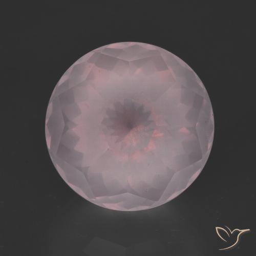 7.65ct 天然 ライトローズピンク ローズクォーツ, ラウンド, 透明