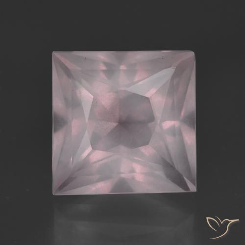6.35ct 天然 ライトピンク ローズクォーツ, 四角形, 透明