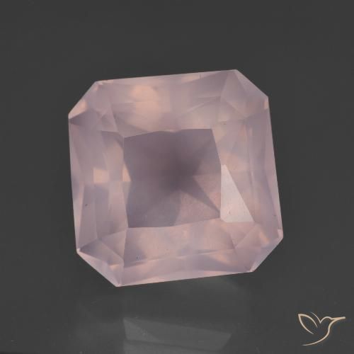 10.31ct 天然 ライトピンク ローズクォーツ, エメラルドカット, 透明