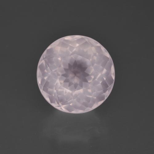 4.91カラットの天然非常に薄いローズピンクローズクォーツ、ラウンドカット、透明