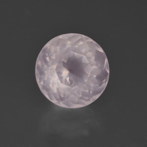 4.91カラットの天然非常に薄いローズピンクローズクォーツ、ラウンドカット、透明