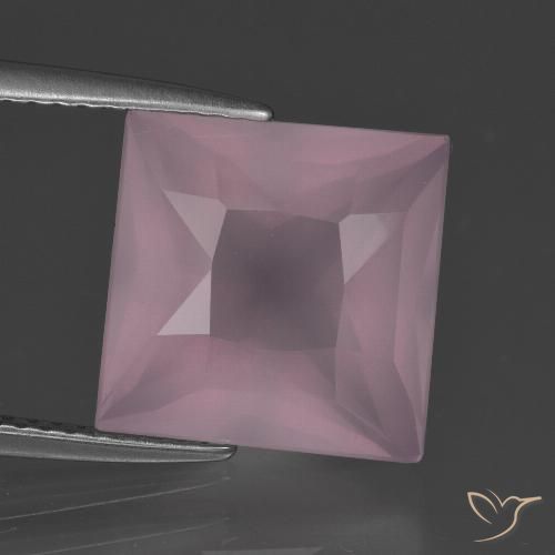 6.94ct 天然 ミディアムローズピンク ローズクォーツ, 四角形, 透明