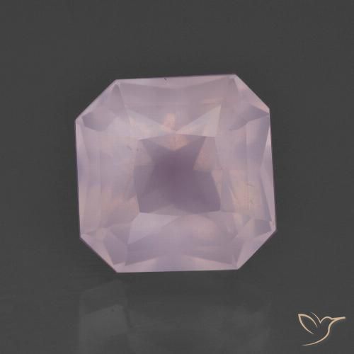 5.93ct 天然 ライトピンク ローズクォーツ, エメラルドカット, 透明