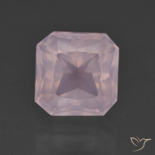 5.96ct 天然 ライトピンク ローズクォーツ, エメラルドカット, 透明