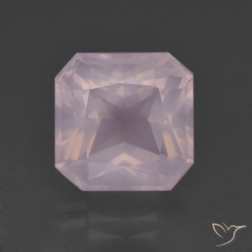6.06ct 天然 ライトピンク ローズクォーツ, エメラルドカット, 透明