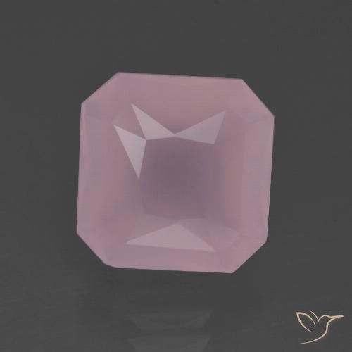 6.36ct 天然 ミディアムピンク ローズクォーツ, エメラルドカット, 透明