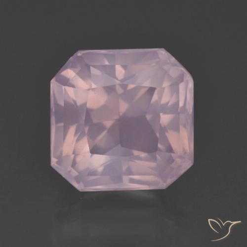 6.65ct 天然 ライトピンク ローズクォーツ, エメラルドカット, 透明