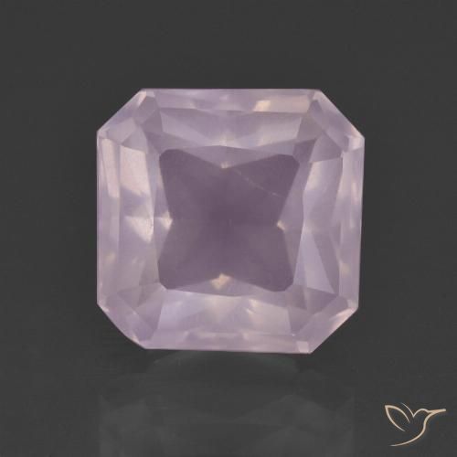 6.62ct 天然 ライトピンク ローズクォーツ, エメラルドカット, 透明