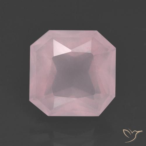 5.34ct 天然 ライトローズピンク ローズクォーツ, エメラルドカット, 透明