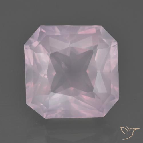 7.37ct 天然 ライトピンク ローズクォーツ, エメラルドカット, 透明