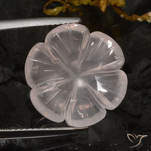 10.56ct 天然 フラミンゴピンク ローズクォーツ, フラワーカット, 透明