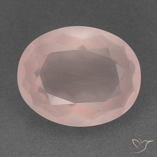 18.51ct 天然 薄いコーラルピンク ローズクォーツ, 楕円形, 透明