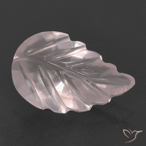 2.62ct 天然 薄いコーラルピンク ローズクォーツ, フラワーカット, 透明