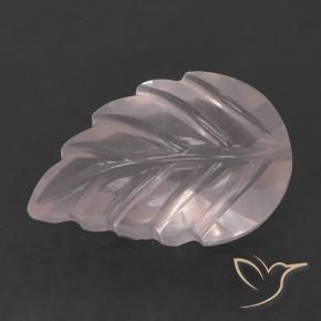 2.62カラットの天然薄いコーラルピンクローズクォーツ、フラワーカット、透明