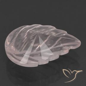 2.62カラットの天然薄いコーラルピンクローズクォーツ、フラワーカット、透明