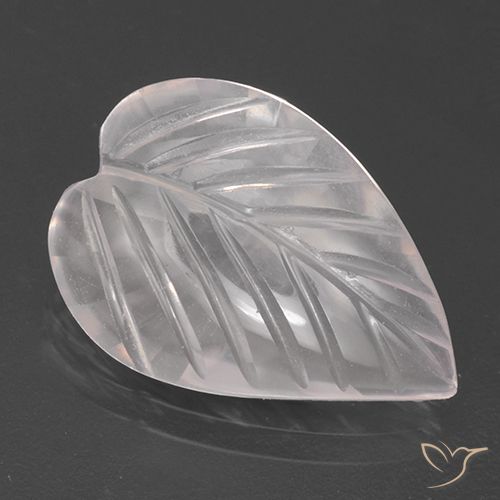 2.79ct 天然 非常に薄いローズピンク ローズクォーツ, フラワーカット, 透明