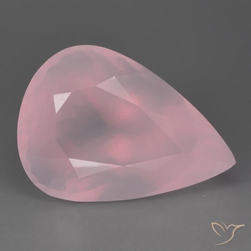 76.69ct 天然 ミディアムローズピンク ローズクォーツ, 洋梨の形, 透明