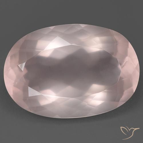 108.15ct 天然 薄いコーラルピンク ローズクォーツ, 楕円形, 透明