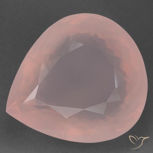 96.78ct 天然 フラミンゴピンク ローズクォーツ, 洋梨の形, 透明