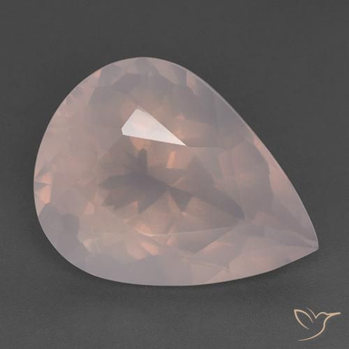 28.03ct 天然 薄いコーラルピンク ローズクォーツ, 洋梨の形, 透明