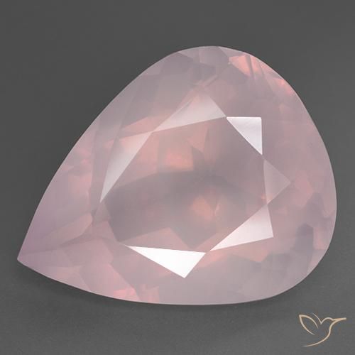35.81ct 天然 ライトローズピンク ローズクォーツ, 洋梨の形, 透明