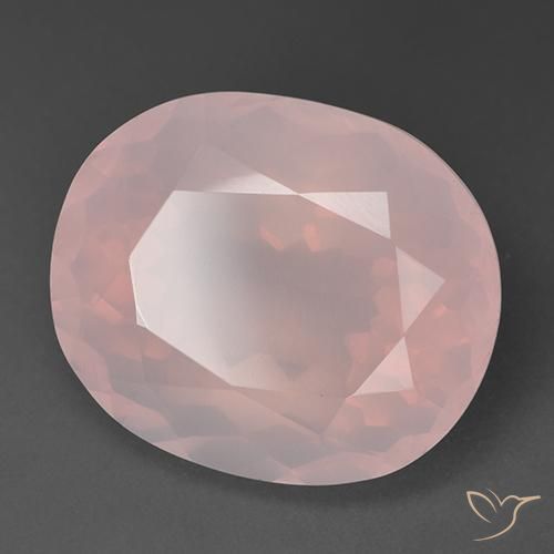 35.66ct 天然 ライトピンク ローズクォーツ, 楕円形, 透明