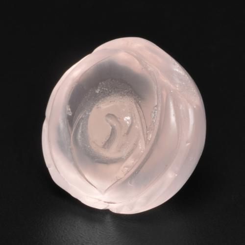 14.00カラットの天然ライトピンクローズクォーツ（15.9×15.2 mm・フラワーカット）