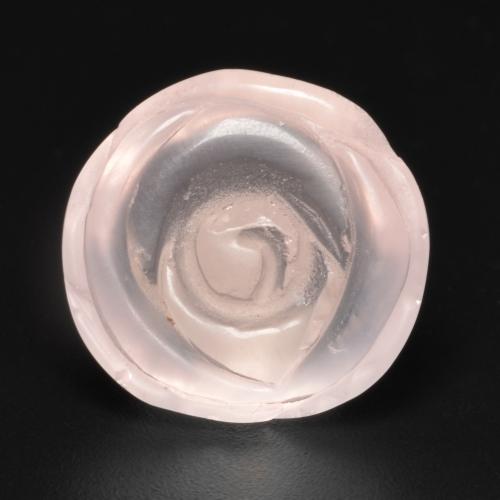 14.00カラットの天然ライトピンクローズクォーツ（15.9×15.2 mm・フラワーカット）