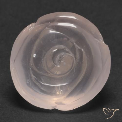 17.48ct 天然 フラミンゴピンク ローズクォーツ, フラワーカット, 半透明