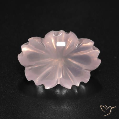6.60ct 天然 薄いコーラルピンク ローズクォーツ, フラワーカット, 透明
