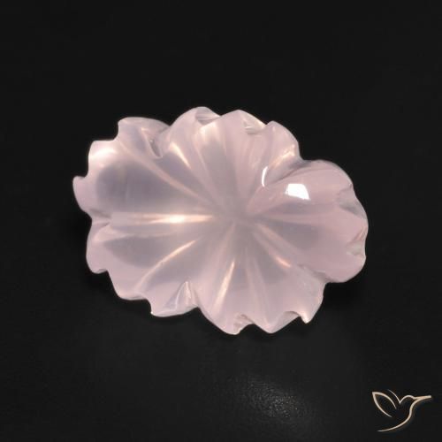 6.60ct 天然 ライトピンク ローズクォーツ, フラワーカット, 透明