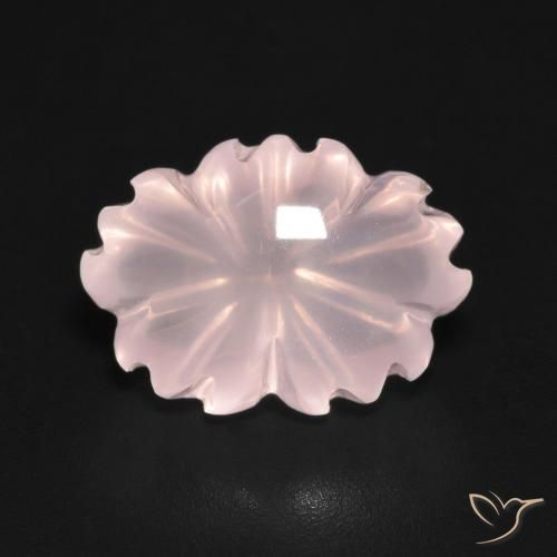 6.71ct 天然 ライトピンク ローズクォーツ, フラワーカット, 透明