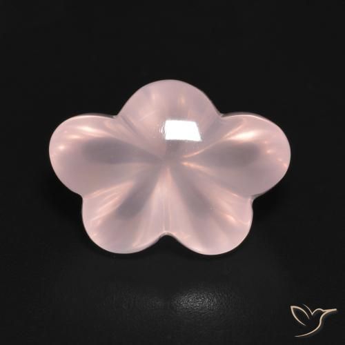 6.35ct 天然 ローズピンク ローズクォーツ, フラワーカット, 透明