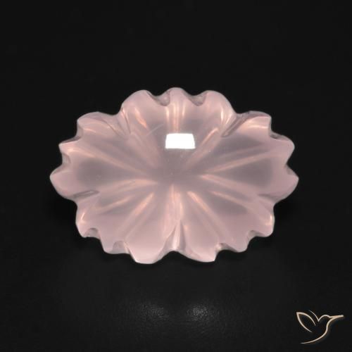 6.32ct 天然 ライトピンク ローズクォーツ, フラワーカット, 透明