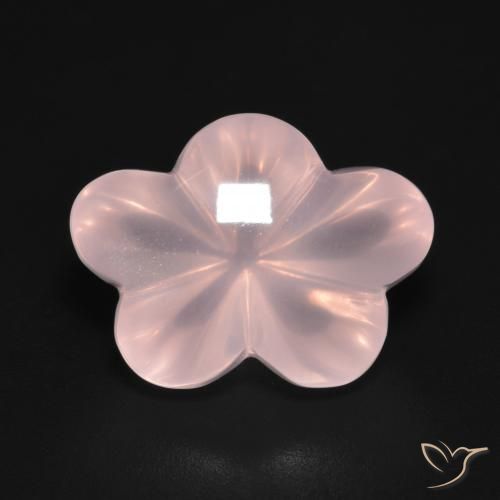9.48ct 天然 ミディアム薄いピンク ローズクォーツ, フラワーカット, 透明