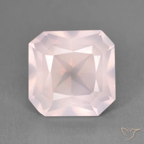 4.15ct 天然 ローズピンク ローズクォーツ, エメラルドカット, 透明