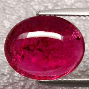 5.88カラットの天然ピンクレッドルベライトトルマリン（13.9×11 mm・透明）