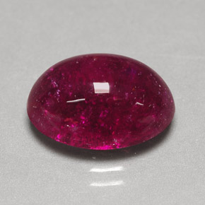 7.57カラットの天然ピンクレッドルベライトトルマリン（14×10.8 mm・透明）