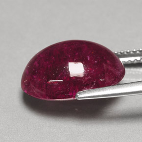 7.57カラットの天然ピンクレッドルベライトトルマリン（14×10.8 mm・透明）