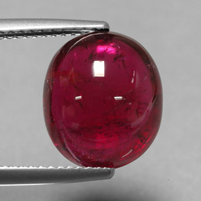 6.77カラットの天然ピンクレッドルベライトトルマリン（12.3×10.6 mm・透明）