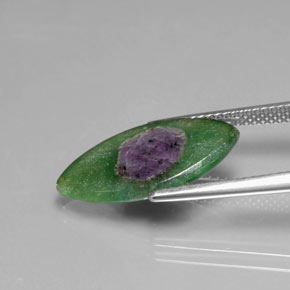 4.10カラットの天然バイカラールビーインフックサイト、マーキーズ、透明