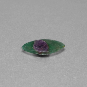 1.24カラットの天然バイカラーフックサイト入りルビー（13.3×6.3 mm・マーキス）