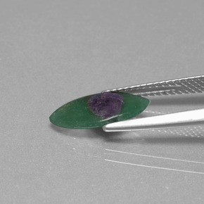 1.24カラットの天然バイカラーフックサイト入りルビー（13.3×6.3 mm・マーキス）