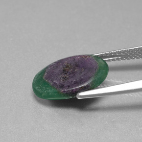 4.50カラットの天然バイカラールビーインフックサイト、オーバルカット、半透明