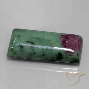 29.97カラットの天然マルチカラールビーゾイサイト、バゲット、オペーク